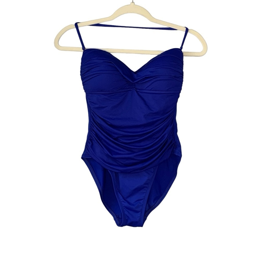 La Blanca Cobalt Blue Ruched One-Piece Swimsuit